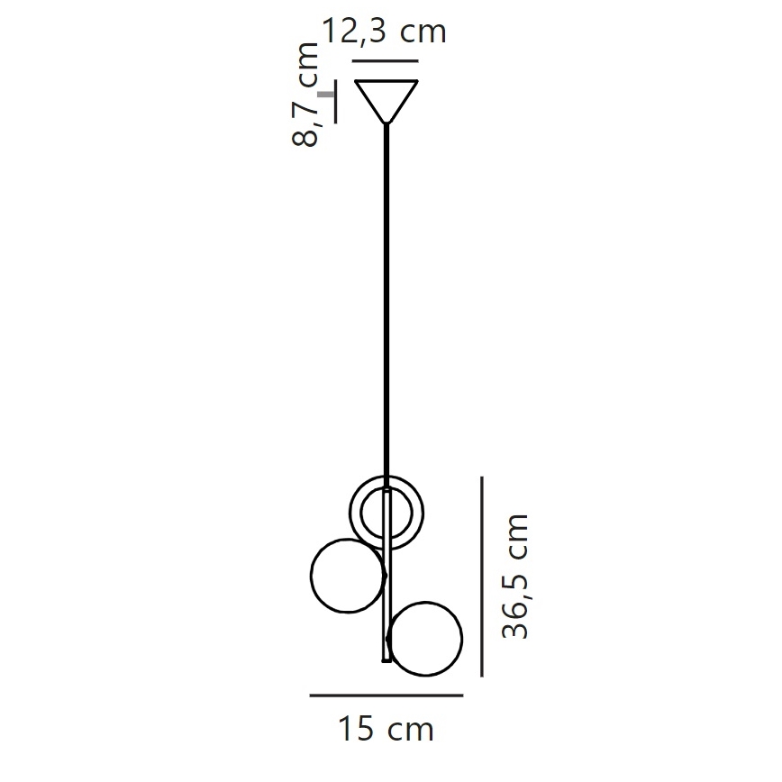 Nordlux - Lampadario a sospensione con filo LILLY 3xE14/40W/230V nero