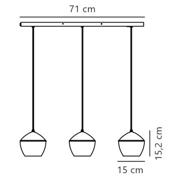 Nordlux - Lampadario a sospensione con filo ORBIFORM 3xE14/25W/230V nero/grigio