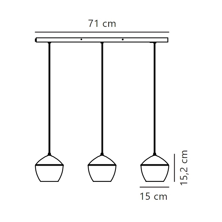 Nordlux - Lampadario a sospensione con filo ORBIFORM 3xE14/25W/230V nero/grigio