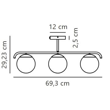 Nordlux - Lampadario a sospensione con supporto rigido GRANT 3xE14/25W/230V nero