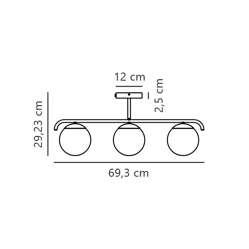 Nordlux - Lampadario a sospensione con supporto rigido GRANT 3xE14/25W/230V nero