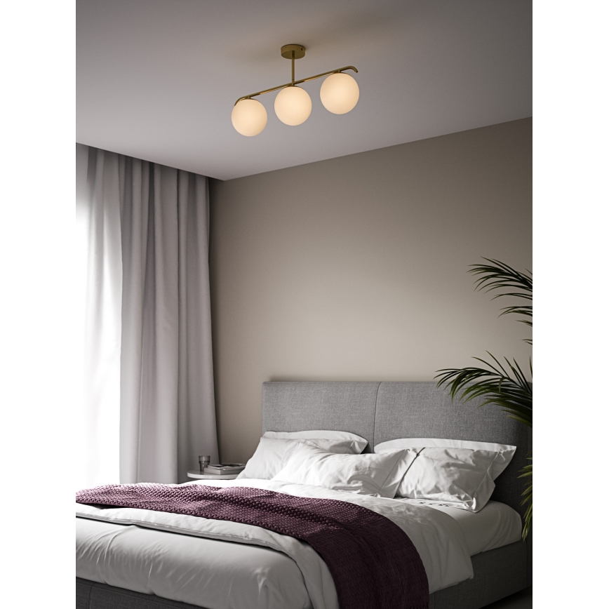 Nordlux - Lampadario a sospensione con supporto rigido GRANT 3xE14/25W/230V oro