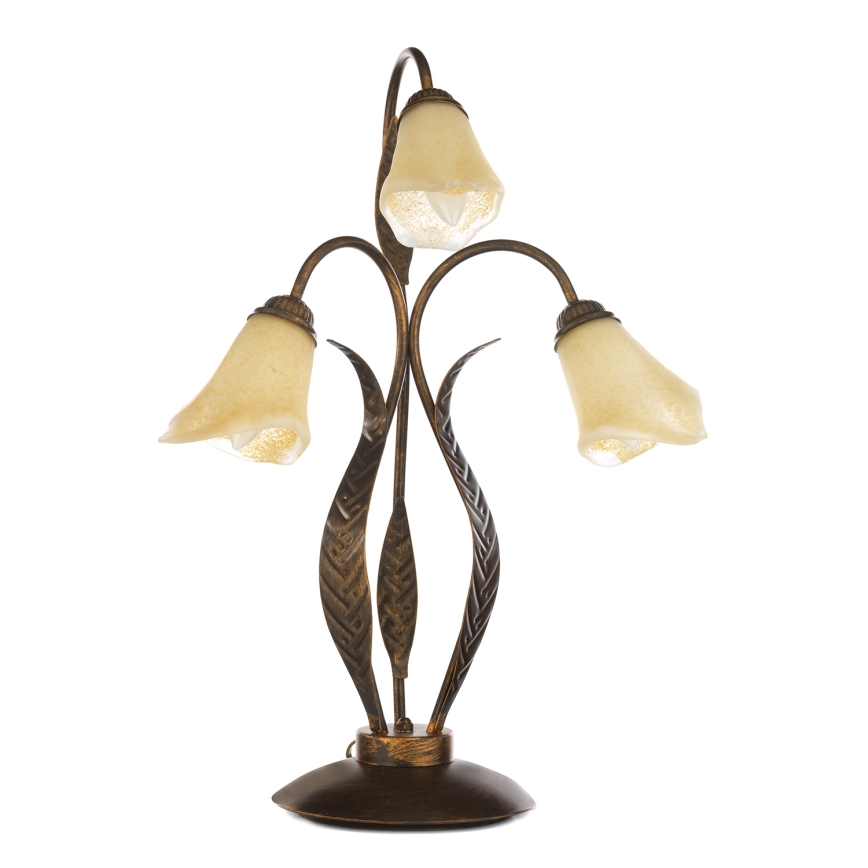 ONLI - Lampada da tavolo ALGA 3xE14/6W/230V 61 cm bronzo