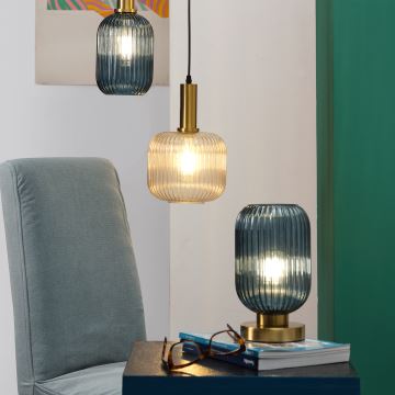 ONLI - Lampada da tavolo DOROTY 1xE27/22W/230V blu/oro