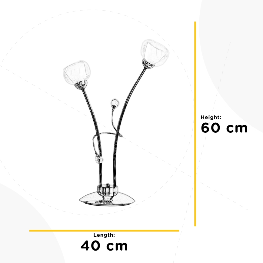 ONLI - Lampada da tavolo WENDY 2xE14/6W/230V 60 cm cromo lucido