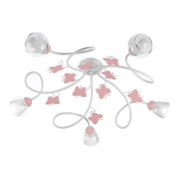 ONLI - Lampadario a plafone per bambini BUTTERFLY 5xE14/6W/230V