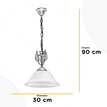 ONLI - Lampadario a sospensione con catena MIRA 1xE27/22W/230V diametro 30 cm