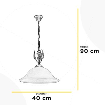 ONLI - Lampadario a sospensione con catena MIRA 1xE27/22W/230V diametro 40 cm