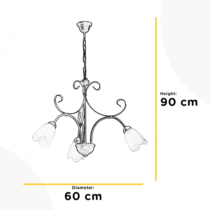 ONLI - Lampadario a sospensione con catena ODINO 3xE14/6W/230V