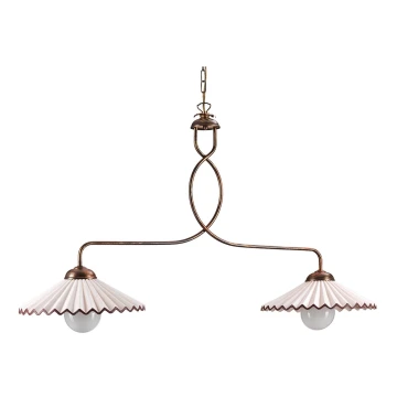 ONLI - Lampadario a sospensione con catena ROSINA 2xE27/22W/230V bronzo