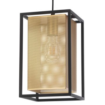 ONLI - Lampadario a sospensione con filo MALIK 1xE27/22W/230V oro/nero