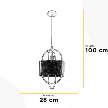 ONLI - Lampadario a sospensione con filo QUOKKA 1xE27/22W/230V