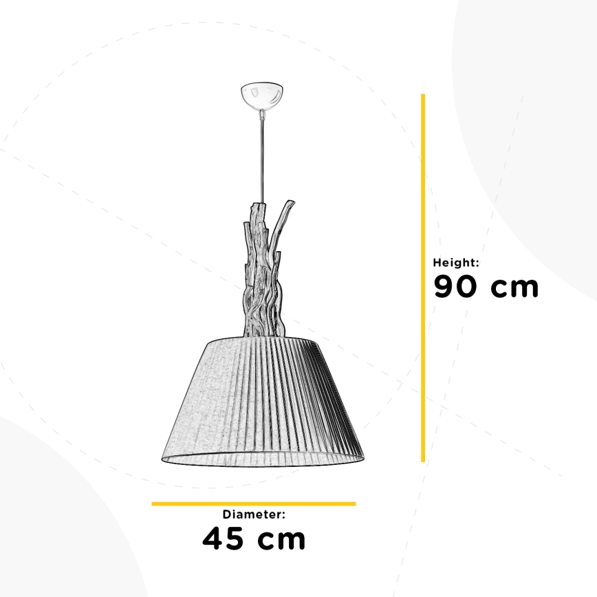 ONLI - Lampadario a sospensione con filo WOODY 1xE27/22W/230V