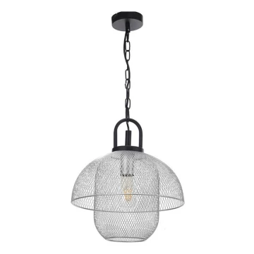 ONLI - Lampadario a sospensione con filo ZAIR 1xE27/22W/230V nero/argento