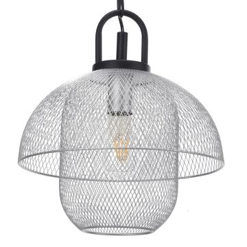 ONLI - Lampadario a sospensione con filo ZAIR 1xE27/22W/230V nero/argento