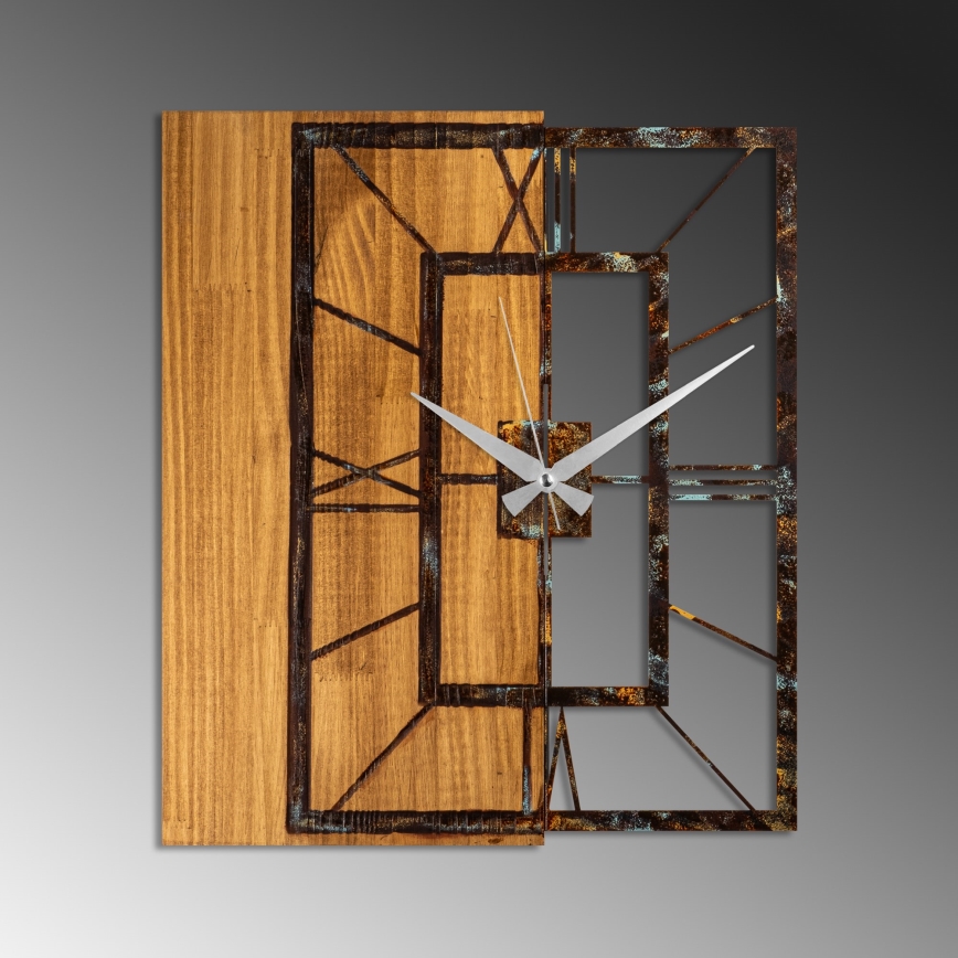 Orologio da parete 49x58 cm 1xAA legno/metallo