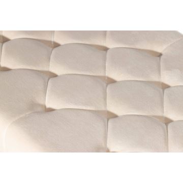 Panca trapuntata SALIBA 50x97 cm cromo/crema