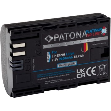 PATONA - Accumulatore Canon LP-E6NH 2600mAh Li-Ion Platinum EOS R5/R6