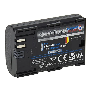 PATONA - Batteria Canon LP-E6NH 2400mAh Li-Ion Platinum USB-C
