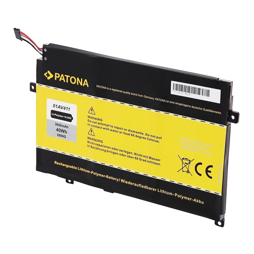 PATONA - Batteria Lenovo Thinkpad E470/E475 4400mAh Li-lon 10,95V 01AV411