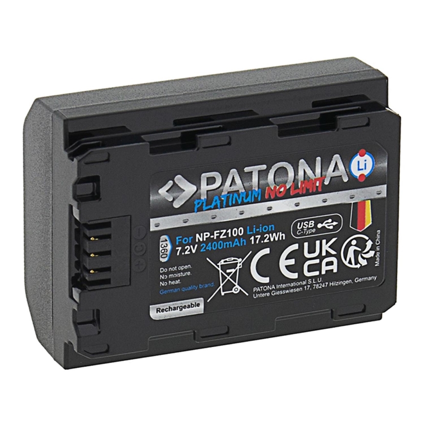 PATONA - Batteria Sony NP-FZ100 2400mAh Li-Ion Platinum USB-C