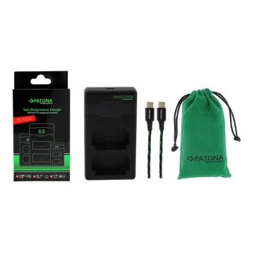 PATONA - Caricabatterie rapido Dual Sony NP-FZ100 + cavo USB-C 0,6m
