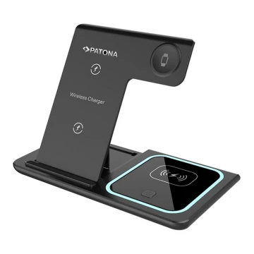 PATONA - Caricabatterie wireless 3in1 per iPhone nero