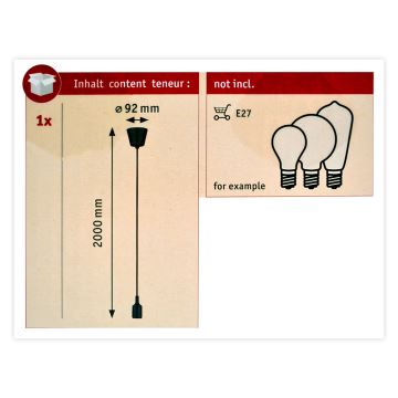 Paulmann 50346 - Cavo di alimentazione NEORDIC 1xE27/20W/230V IP44