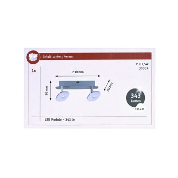 Paulmann 66651 - Luce Spot a LED SQUARELENSE 2xLED/3,2W/230V