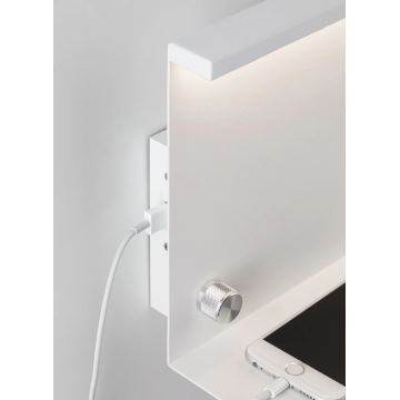 Paulmann 78916 - LED/4,5W Lampada dimmerabile con mensola e USB JARINA 230V bianco