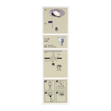 Paulmann 92533 - SADA 3x LED koupelnové podhledové svítidlo PREMIUM LINE 3xGU10-LED/4W/230V