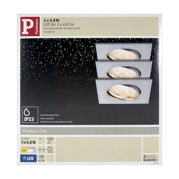 Paulmann 92773 - SET 3x LED/6,8W Lampada da incasso per bagni COIN 230V