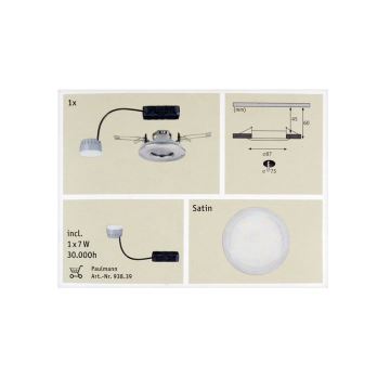 Paulmann 92848 - LED/7W IP65 Lampada da incasso per bagni COIN 230V