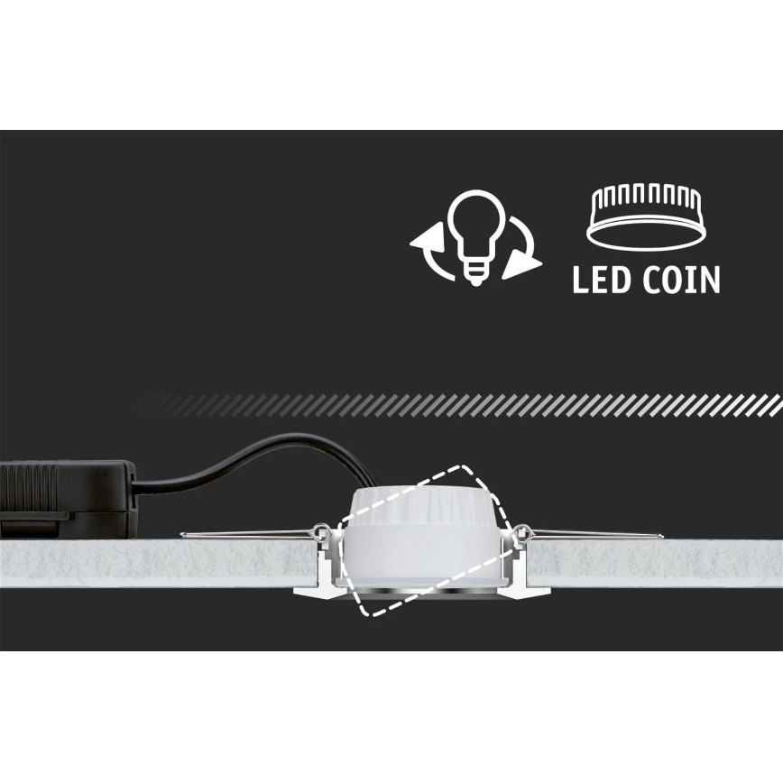 Paulmann 93413 - LED/5W Lampada da incasso COIN 230V