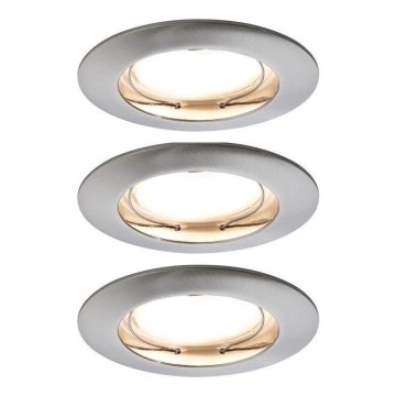 Paulmann 93958 - SET 3x LED/6,8W IP44 Lampada da incasso dimmerabile per bagni COIN 230V