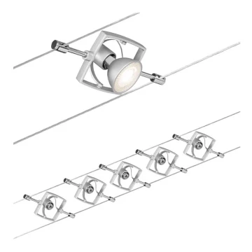 Paulmann 94133 - SET 5xGU5,3/10W Faretto per sistema di corde MAC 230V cromo