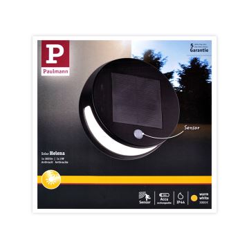 Paulmann 94265 - LED/3W IP44 Lampada solare da esterno con sensore HELENA 3,7V