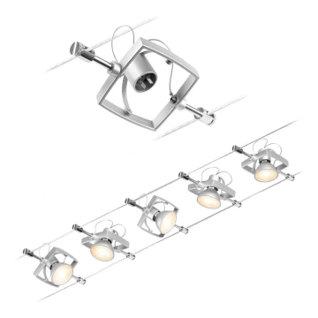 Paulmann 94430 - SET 5xGU5,3/10W Faretto per sistema a binario MAC 230V cromo opaco