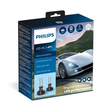 Philips 11258U91X2 - SET 2x LED Lampadine auto Ultinon Pro9100 H1 P14,5s/13,2W/12/24V 5800K