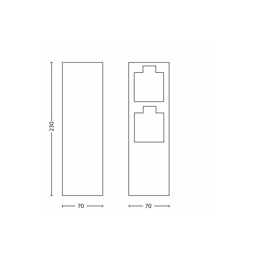 Philips 17108/47/16 - Multipresa verticale a scomparsa da esterno MYGARDEN ROCK 230V