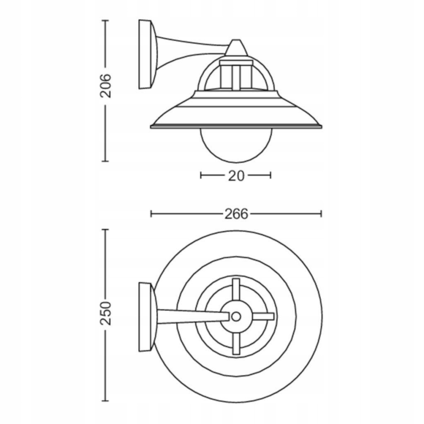 Philips 17381/30/PN - Applique da esterno COMORANT 1xE27/42W/230V IP44