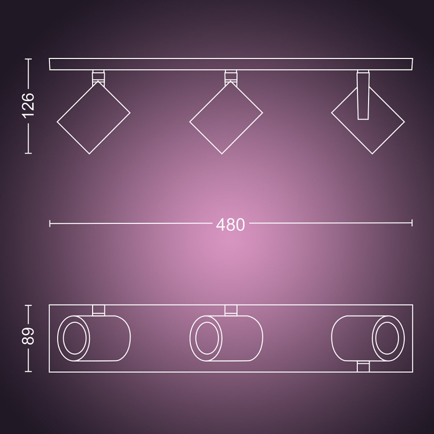 Philips 50623/48/P7 - Luce Spot a LED HUE ARGENA 3xGU10/5,7W/230V