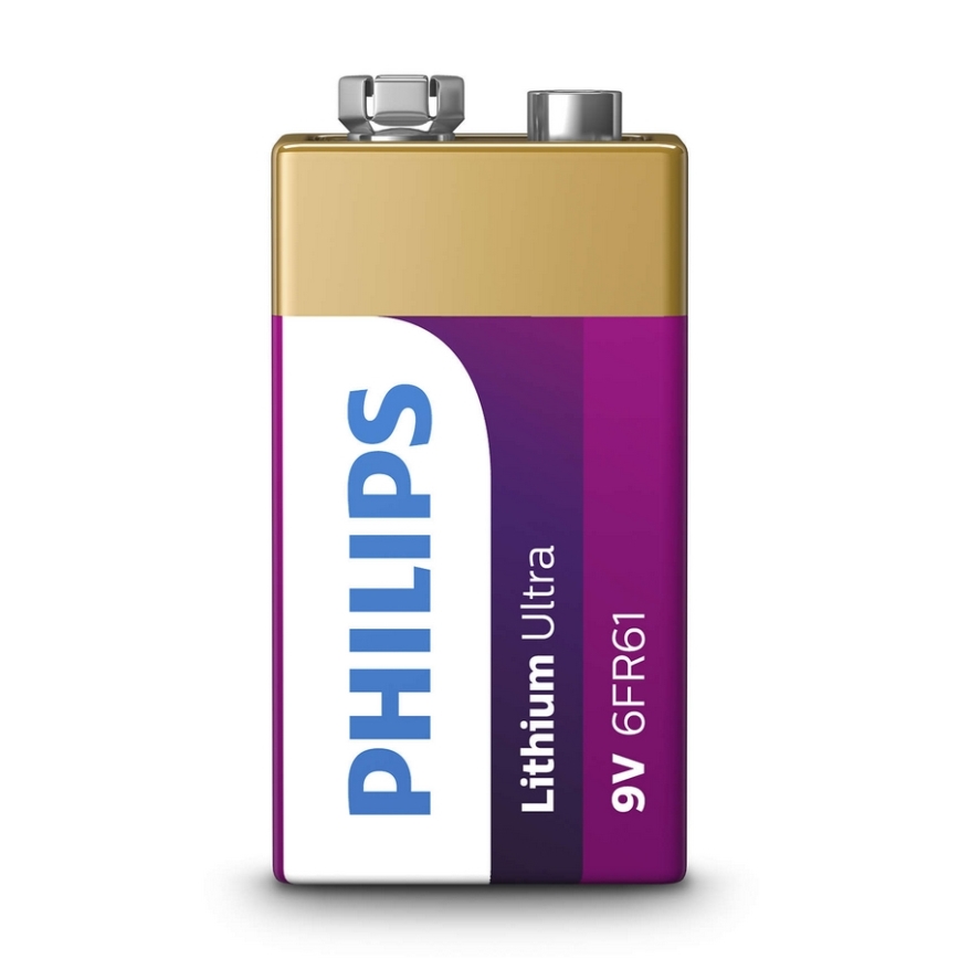 Philips 6FR61LB1A/10 - Batteria al litio 6LR61 LITHIUM ULTRA 9V 600mAh