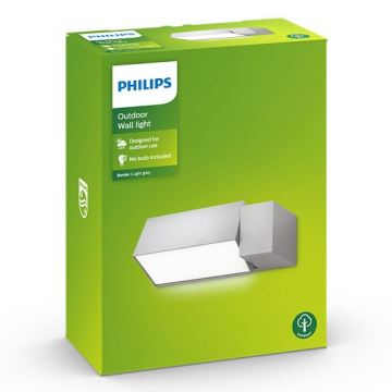 Philips - Applique da esterno BORDER 1xE27/23W/230V IP44 grigio