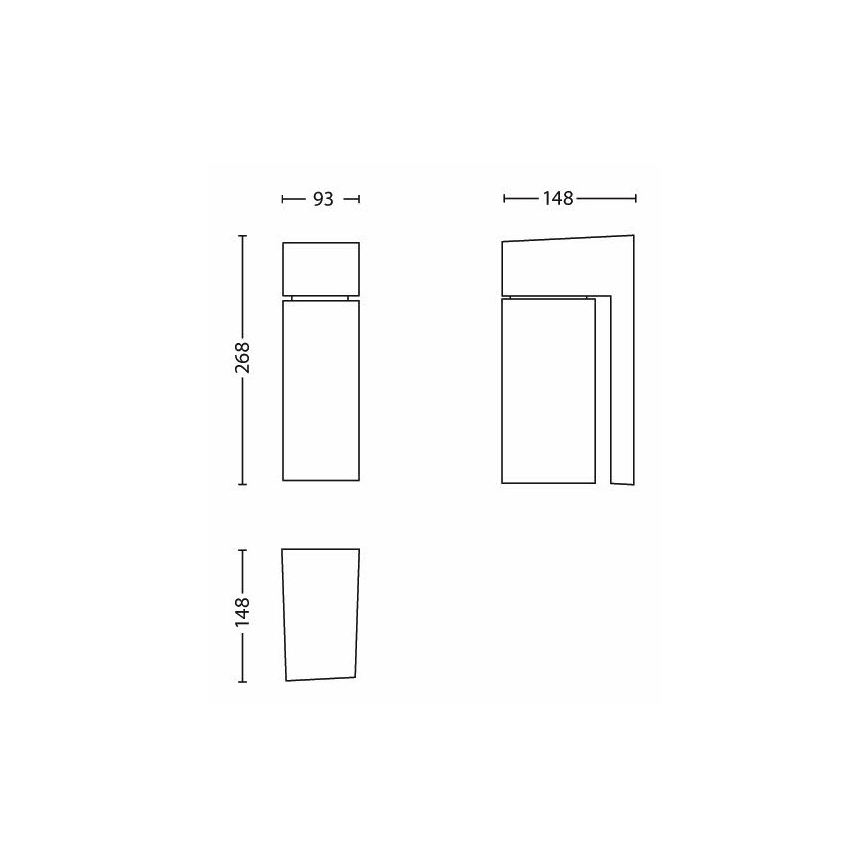 Philips - Applique da esterno BORDER 1xE27/23W/230V IP44 grigio