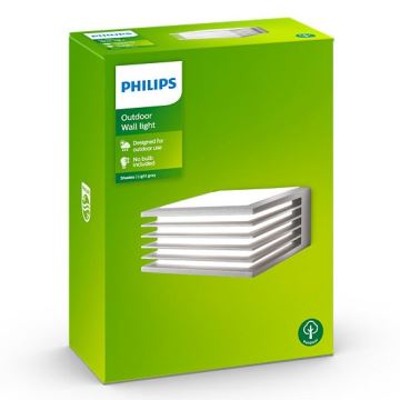 Philips - Applique da esterno SHADES 1xE27/15W/230V IP44 grigio