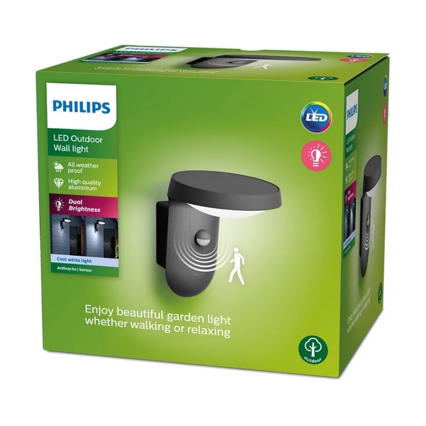 Philips - Applique LED da esterno con sensore TYLA LED/9W/230V 4000K IP44