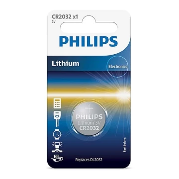 Philips CR2032/01B - Batteria a bottone al litio CR2032 MINICELLS 3V 240mAh