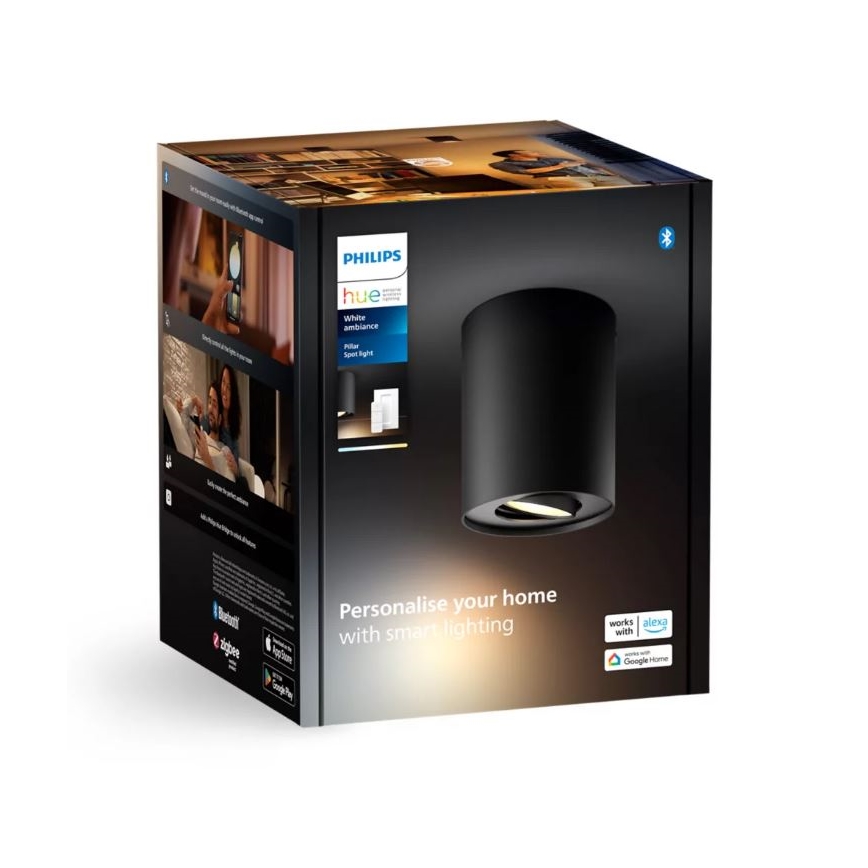 Philips - Faretto LED dimmerabile Hue PILLAR 1xGU10/4,2W/230V 2200-6500K + telecomando nero