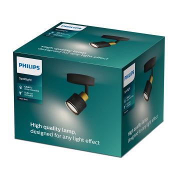 Philips - Faretto NIALL 1xGU10/5W/230V nero/ottone